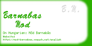 barnabas mod business card